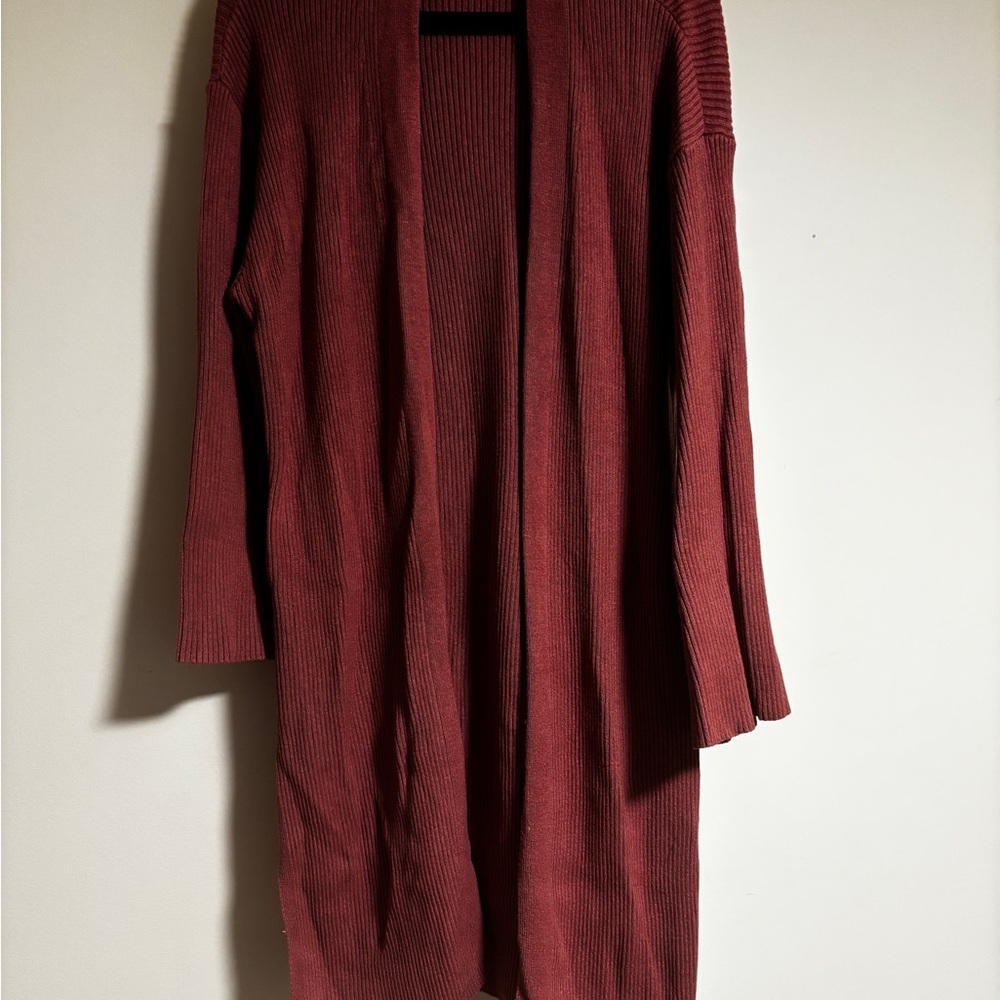 Dynamite Terracotta Open-Front Cardigan